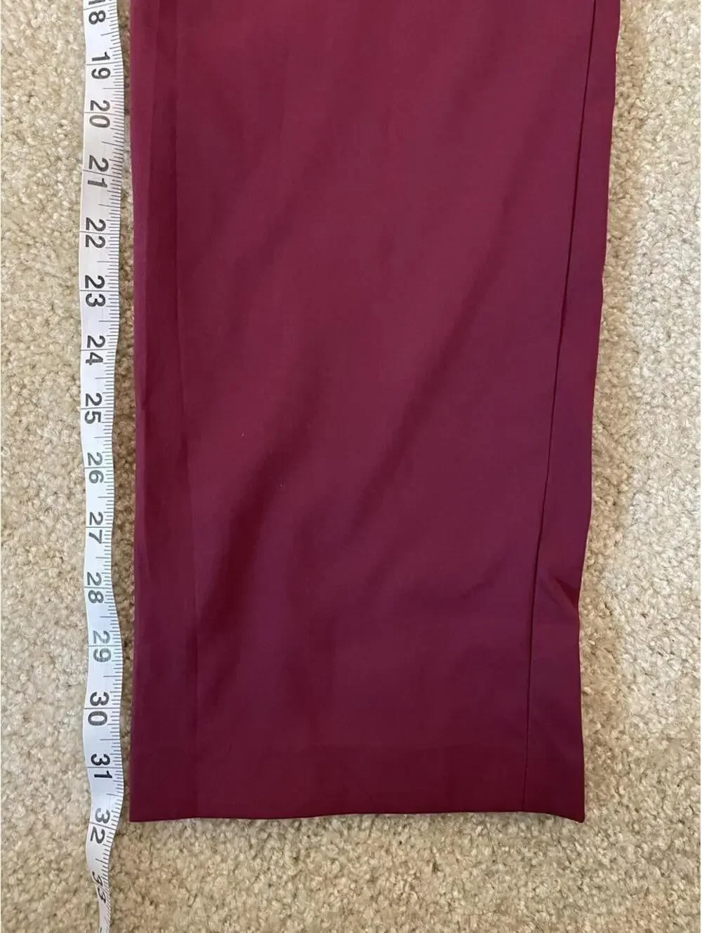 Tommy Hilfiger Burgundy Slim Fit Flat Front Dress Pants Nylon Men’s 38x32